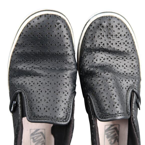 Vans Shoes Womens 6.5 Slip On Sneakers Casual Black Asher Low Perforated Skate - Picture 7 of 11